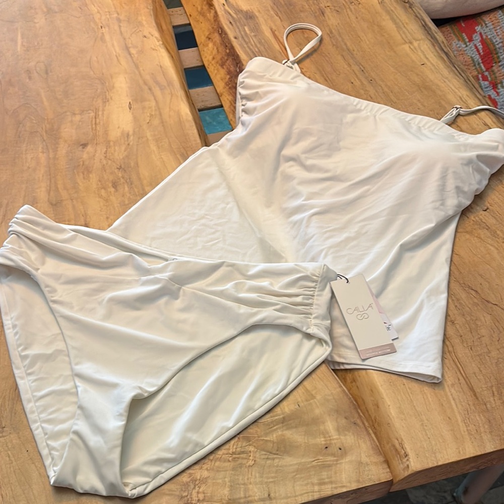 Calia Women's L tankini top and bottoms NWT